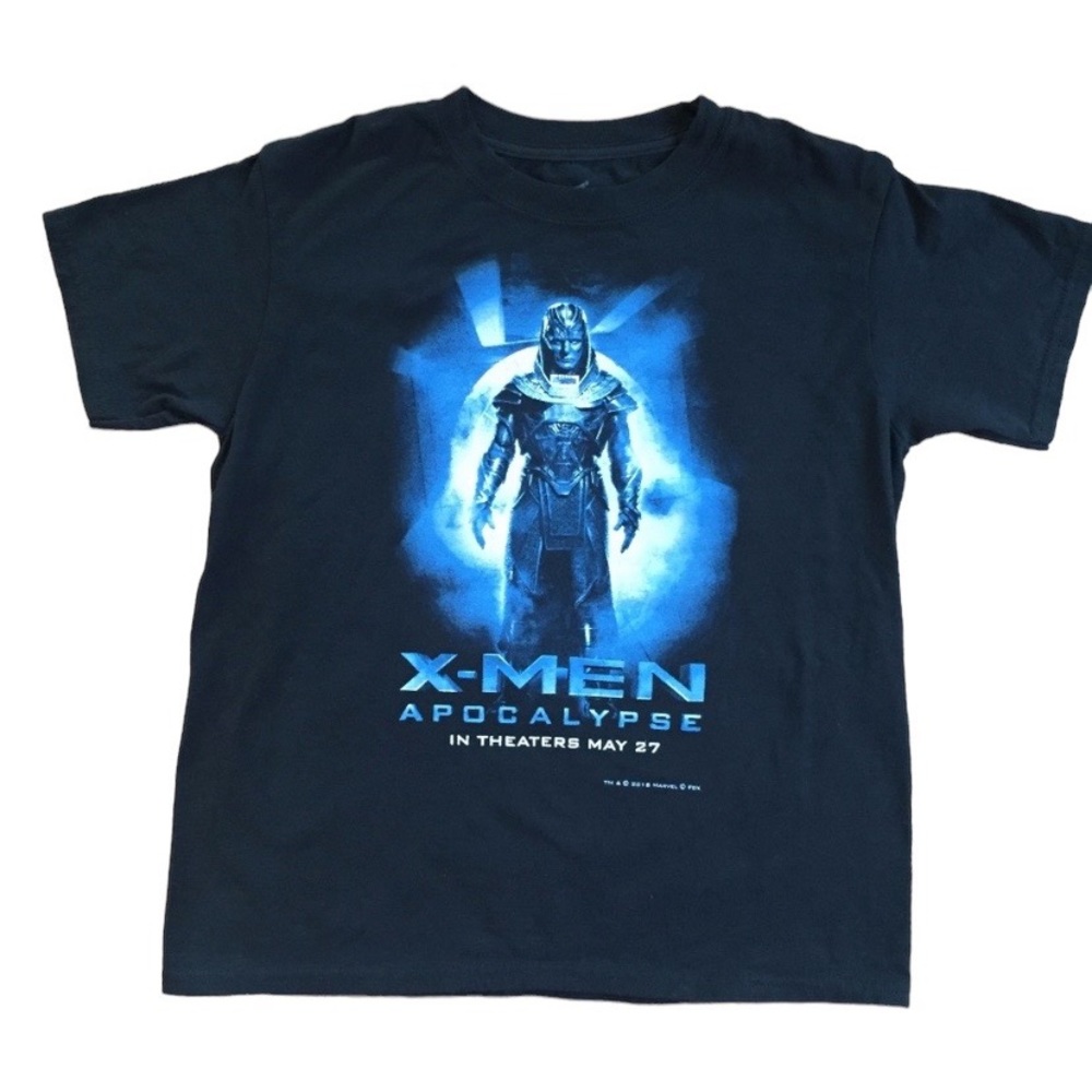 Hanes X-Men Apocalypse Short Sleeve Crewneck Boys Large 14-16 Black Tee